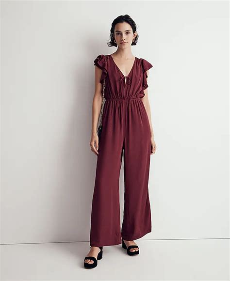 madewell jumpsuit|madewell denim ruffle jumpsuit.